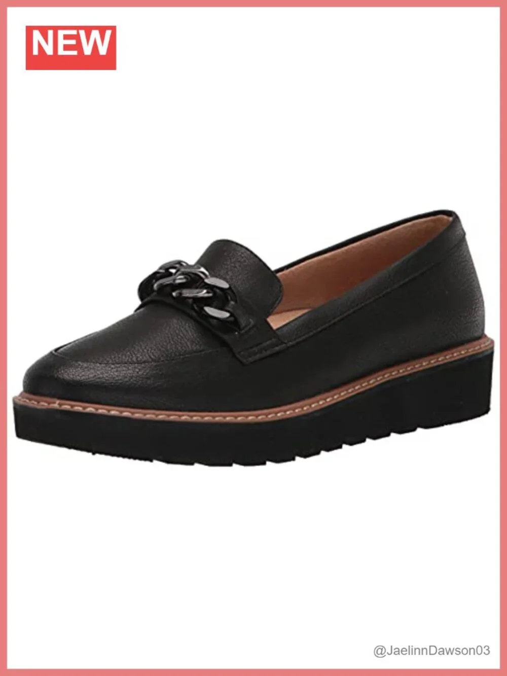 Naturalizer Emmal Lug Sole Slip-On Loafer Lightweight Chain Detail